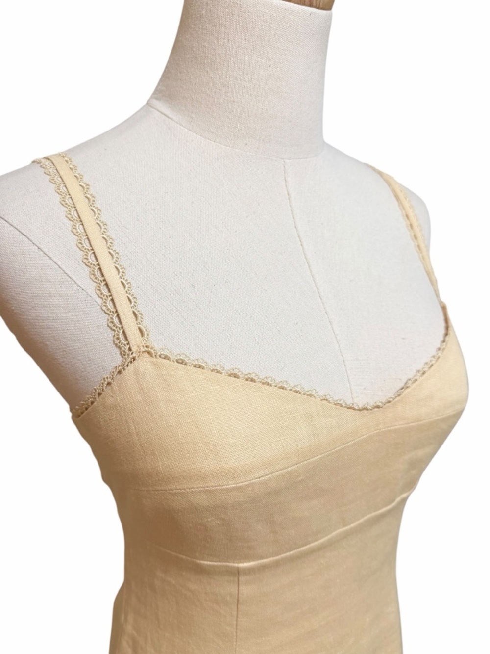 Reformation Colette Linen Dress Parmesan Yellow Size 0 - Picture 4 of 12